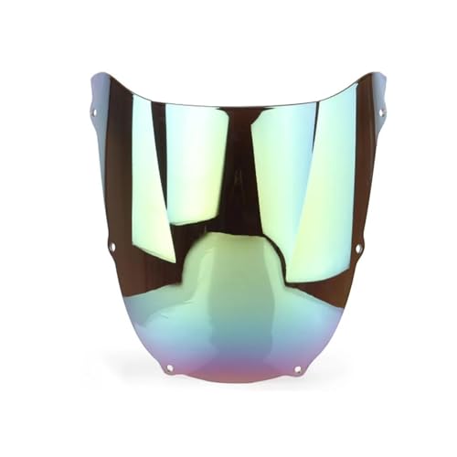Motorrad Frontscheibe Für ZX-6R 1998-1999 Motorrad-Doppelblasen-Windschutzscheibe Hochschlagfeste Schutz-Windschutzscheibe Für Zx6r 1999 1998 Deflektor Spoiler(White iridium) von PUBUGPDPAG