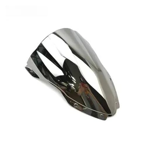 Motorrad Frontscheibe Für ZX10R Racing Screen Für ZX 10R 2016 2017 2018 2019 Für ZX-10R Windschutzscheibe Windschutz Double Bubble Deflektor Spoiler(Silver) von PUBUGPDPAG