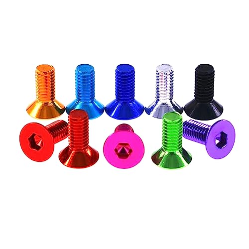 10 Stück M3 M4 bunte Schrauben aus Aluminiumlegierung, Innensechskant-Senkkopfschrauben, Grün, M4x20mm von PUCHEN