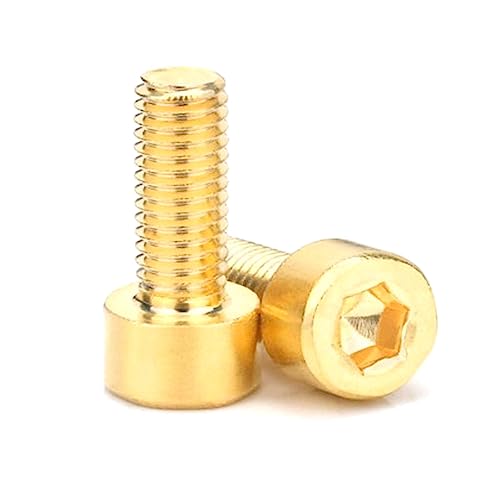 20 Stück Messing-Innensechskantschrauben M2 M2,5 M3 M4 M5 M6 M8 M10 Innensechskantschrauben, M6 von PUCHEN