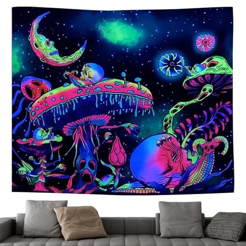 PUCHEN Schwarzlicht Wandteppiche - UV Reaktive Neon Tapisserie Wandbehänge | Schwarzlicht Wanddekoration, Glow in The Dark Wandteppich für Wohnzimmer, Schlafzimmer von PUCHEN