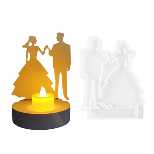 PUCHEN Silikonform mit Kerzenbasis, stehend, für Männer und Frauen, Kerzenständer, wiederverwendbare Silikonform für Teelichter, Kerzenhalter, DIY-Silikon-Kerzenform zum Basteln von PUCHEN