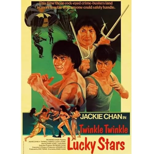 Poster Plakat Jackie Chan Kampfkunst Filmstar Leinwand Malerei Poster Wand Kunst Wohnkultur 50 * 70cm rahmenlos von PUCHENGP