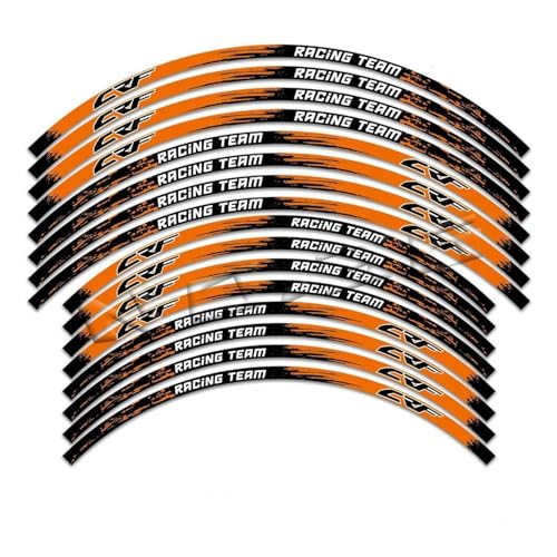 Für Honda CRF450R CRF300L CRF250R CRF400RX CRF 125 150 Radaufkleber Reflektierende Felgenaufkleber Streifenband (Farbe : E, Size : Front21 Rear18) von PUCIO