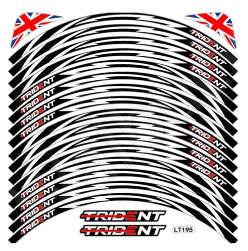 Für Triumph Trident 660 TRIDENT 660 2023 Radaufkleber Reflektierender Felgenaufkleber Nabenstreifenband(A1) von PUCIO