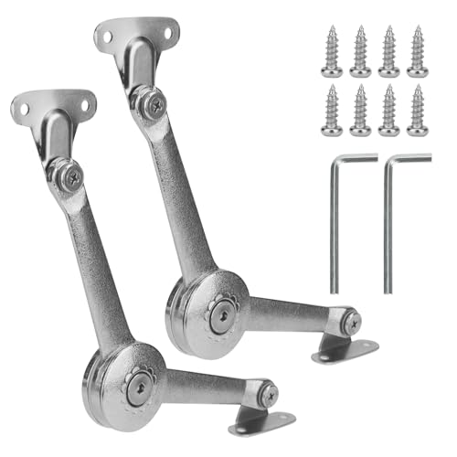 2 Stück Klappenhalter, Zink-Klappscharnier, Softclose Deckelstützscharniere, Klappenbeschlag mit Schrauben und Inbusschlüssel für Küchentür, Kleiderschrank Öffnungswinkel 75 °/ 90 °/ 110° von PUCSIQ