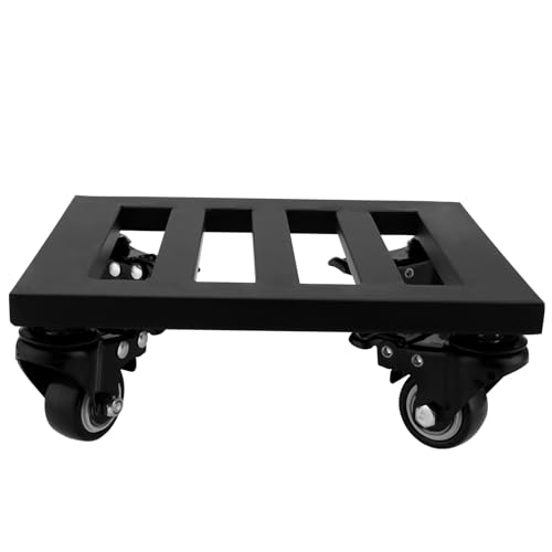 PUCSIQ 23x23cm Pflanzenständer mit Rädern Indoor Dolly Halter Walzschale Quadrat Robust Blumenroller Pflanzenroller Schwerlast aus Metall für Innen und Außenbereich von PUCSIQ