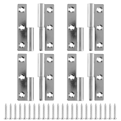 PUCSIQ 4 Stuck 6.4x3.6cm Flaggenscharniere Abnehmbares Türscharnier Edelstahl Flaggenscharnier Abnehmbare Scharniere für Türen Zimmertüren Küchenschränke und Andere Scharnierszenen von PUCSIQ