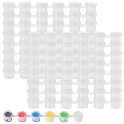 PUCSIQ 600 Töpfe 3 ml Mini Farbtöpfe, 100 Streifen Leere Farbtopf mit Deckel, Kunststoff Farbtöpfe Klein Leere Farbstreifen für Malen, Acrylfarben PUCSIQ 600 Töpfe 3 ml Mini Farbtöpfe, 100 Streifen Leere Farbtopf mit Deckel, Kunststoff Farbtöpfe Klein Leere Farbstreifen für Malen, Acrylfarben von PUCSIQ