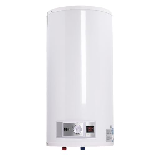PUDLOR 50 Liter Elektro Warmwasserspeicher, Elektrospeicher Heizleistung 2KW LED-Bildschirm Durchlauferhitzer Elektroboiler Hängespeicher, für Küchen, Toiletten, Friseursalons, Bäder, Wohnwagen von PUDLOR