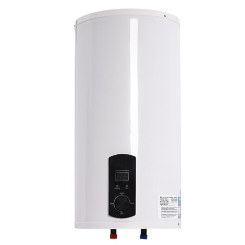 PUDLOR 50 Liter Elektro Warmwasserspeicher, Elektrospeicher Horizontal LED-Bildschirm Vertikal Durchlauferhitzer Elektroboiler Hängespeicher, für Küchen, Toiletten, Friseursalons, Bäder, Wohnwagen von PUDLOR