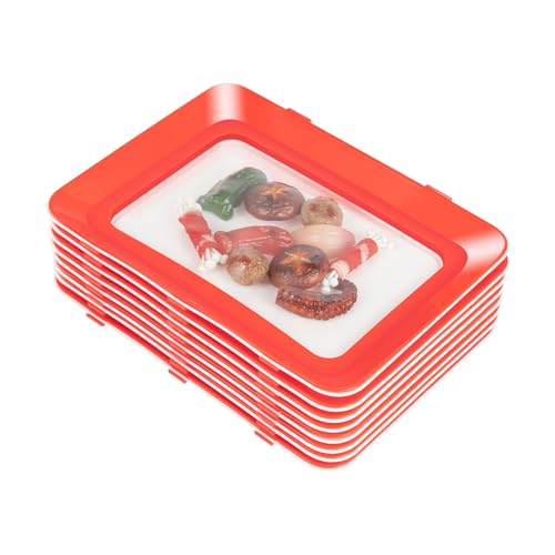 PUDLOR Aufschnittboxen Für Kühlschrank Glas, 8 Stück Lebensmittelkonservierungsschalen Kühlschrank Organizer Rechteckig Stapelbares Design Temperaturbeständig Von 14-140°f für Camping, Party, Familie von PUDLOR