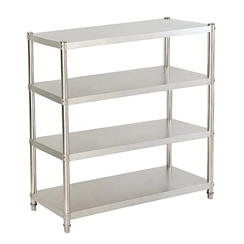 PUDLOR Edelstahl Regal 120x40x150cm Küchenregal 4 Lagen 201 Edelstahl Garten Metall Aufbewahrungsregal Haus Küche Regal von PUDLOR