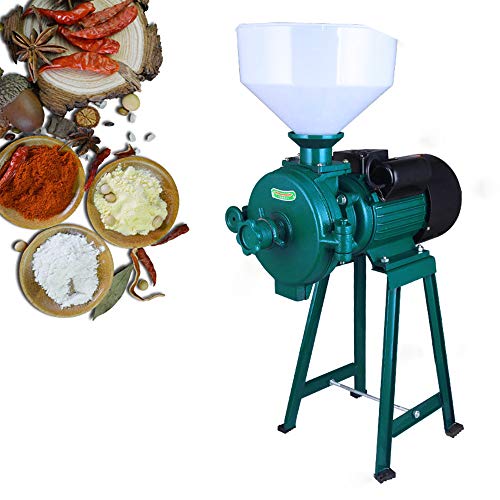 PUDLOR Elektrische Futtermühle Getreidemühle, 2200w Elektrisch Getreidemühle Kornmühle Reis Sojabohnen Mühle Maschine mit Funnel 1400r / Min Elektrische Getreidemühlen（Grüner） von PUDLOR