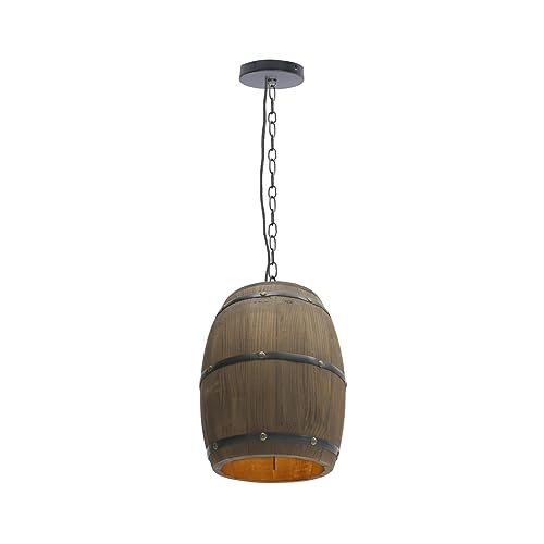 PUDLOR PenVerletzenuchte Holz, E27 Retro Holz Weinfass Hängeleuchte Lampe Rustikale PenVerletzenuchte Beleuchtung Licht Hängeleuchte Decke Bar Restaurant Cafe Licht für Schlafzimmer, Wohnzimmer von PUDLOR