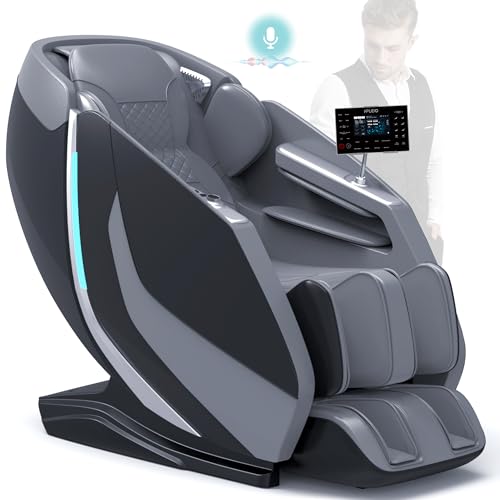 PUDO 4D Massagesessel Massagestuhl Ganzkörpermassage: Massagesessel mit Wärmefunktion Massage Stuhl Massage Chair - Schwarzgrau von PUDO