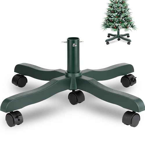 PUDO Weihnachtsbaumständer Christbaumständer für Künstlichen Weihnachtsbaum: Künstlicher Baum Ständer für Kunstbaum Halter mit Rädern - bis 200cm Right Christmas Tree Stand Grün von PUDO