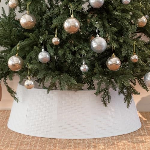 Weihnachtsbaum Kragen Korb Weihnachtsbaumständer Abdeckung: Rock Weihnachtsbaumrock für Christbaumständer im Korb Verkleidung Christmas Tree Skirt Collar Simple Kunststoff - 71cm unten Weiß Weihnachtsbaum Kragen Korb Weihnachtsbaumständer Abdeckung: Rock Weihnachtsbaumrock für Christbaumständer im Korb Verkleidung Christmas Tree Skirt Collar Simple Kunststoff - 71cm unten Weiß von PUDO
