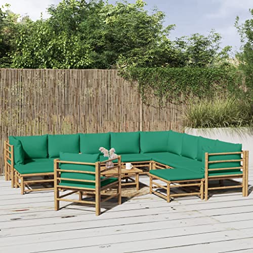 PUEOSZX 12-teiliges Gartensofa-Set für den Außenbereich Möbel-Set mit grünen Kissen für den Außenbereich aus Bambus für Terrasse, Garten oder Wohnzimmer, modulares Design PUEOSZX 12-teiliges Gartensofa-Set für den Außenbereich Möbel-Set mit grünen Kissen für den Außenbereich aus Bambus für Terrasse, Garten oder Wohnzimmer, modulares Design von PUEOSZX