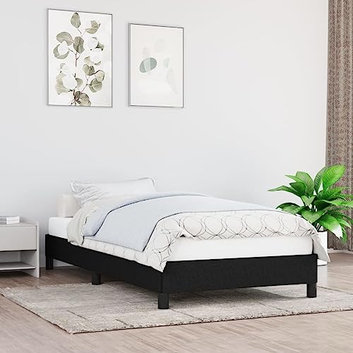 PUEOSZX Bettgestell Federbett Bettgestell Gästebett Schlafzimmer Inneneinrichtung Minimalistisches Design Schwarz 203x93x25cm von PUEOSZX