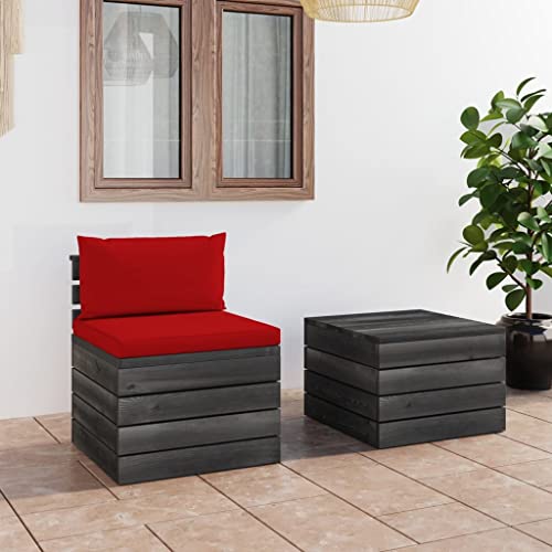 PUEOSZX Gartenmöbel-Set für den Außenbereich, 2-teilig, Möbel-Set mit Tisch und Rot, Kissen für den Außenbereich, für Terrasse, Garten oder Wohnzimmer, modulares Design von PUEOSZX