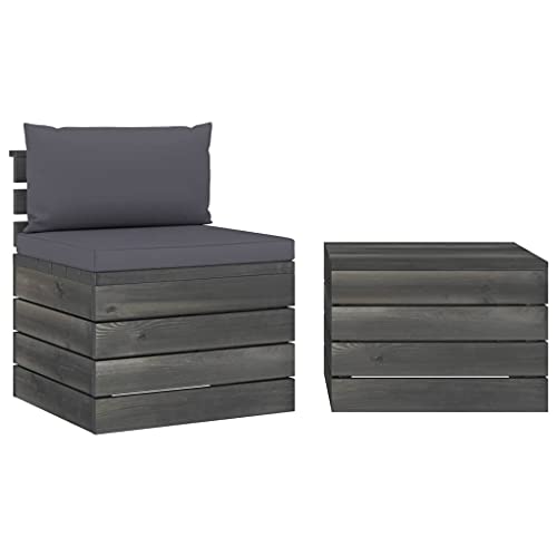 PUEOSZX Gartenmöbel-Set für den Außenbereich, 2-teiliges Möbel-Set mit Tisch und Anthrazit, Kissen für den Außenbereich für Terrasse, Garten oder Wohnzimmer, modulares Design von PUEOSZX