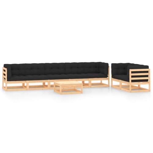 PUEOSZX Gartenmöbel-Set für den Außenbereich, 8-teiliges Möbel-Set mit Kissen, für Terrasse, Garten oder Wohnzimmer, modulares Design, Braun und Anthrazit von PUEOSZX