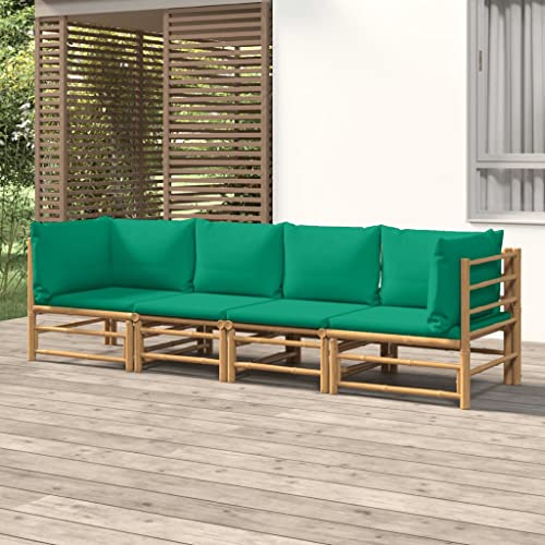 PUEOSZX Gartenmöbel-Set für den Außenbereich 4-teiliges Möbel-Set mit grünen Kissen für den Außenbereich aus Bambus für Terrasse, Garten oder Wohnzimmer, modulares Design PUEOSZX Gartenmöbel-Set für den Außenbereich 4-teiliges Möbel-Set mit grünen Kissen für den Außenbereich aus Bambus für Terrasse, Garten oder Wohnzimmer, modulares Design von PUEOSZX