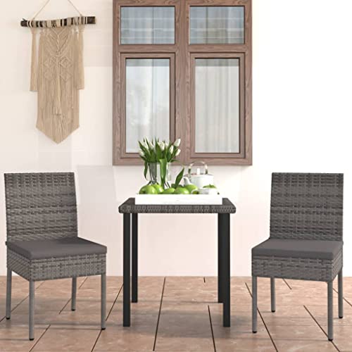 PUEOSZX Gartensofa-Set für den Außenbereich, 3-teiliges Möbel-Set mit grauen Kissen und grauen und schwarzen Tischmöbeln für Terrasse, Garten oder Wohnzimmer, modulares Design von PUEOSZX