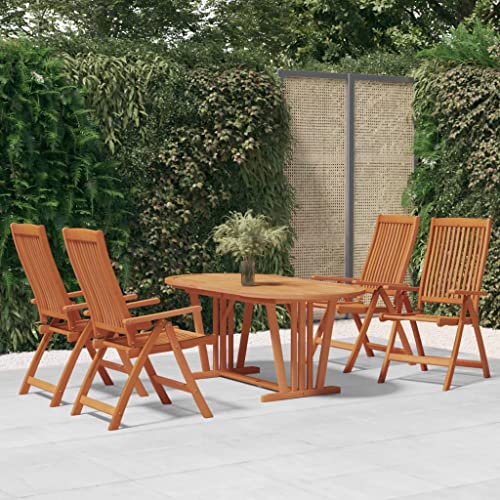 PUEOSZX Gartentisch und Stühle Set 5-teilig Möbelset mit Tisch Outdoor Loungeset Pflegeleicht für Terrasse Garten oder Wohnzimmer Braun von PUEOSZX