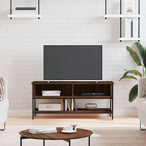 PUEOSZX Moderner TV-Schrank Multimedia-Ständer TV-Ständer seitlicher Couchtisch Innenmöbel klassisches und elegantes Design Eiche Braun 100 x 35 x 45 cm von PUEOSZX