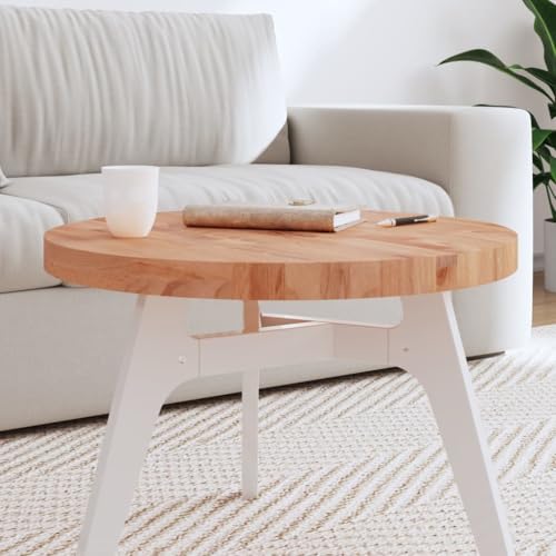 PUEOSZX Multifunktionale Arbeitsplatte, glatte Arbeitsplatte, rund, für Servicebänke, Werkbänke oder Schreibtische, klassisches Design, Braun, 60 x 4 cm von PUEOSZX