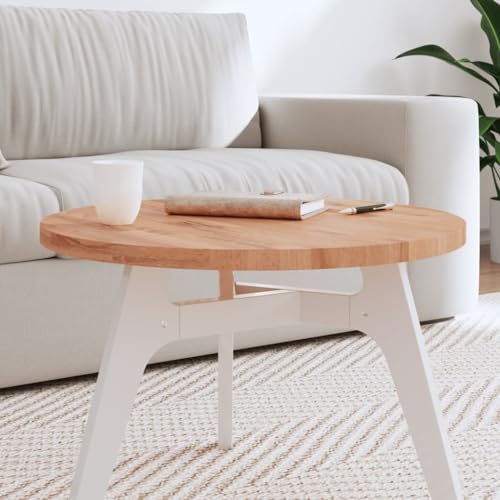 PUEOSZX Multifunktionale Arbeitsplatte aus glattem Material, runde Ersatzplatte für Servicebänke, Werkbänke oder Schreibtische, klassisches Design, Braun, 60 x 2,5 cm PUEOSZX Multifunktionale Arbeitsplatte aus glattem Material, runde Ersatzplatte für Servicebänke, Werkbänke oder Schreibtische, klassisches Design, Braun, 60 x 2,5 cm von PUEOSZX