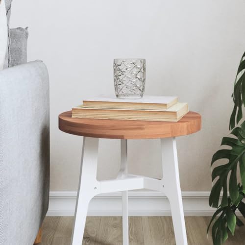 PUEOSZX Multifunktionale Arbeitsplatte glatte Arbeitsplatte runde Ersatzplatte für Servicebänke oder Schreibtische klassisches Design Braun 30 x 2,5 cm von PUEOSZX