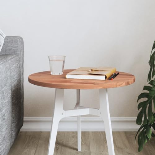 PUEOSZX Multifunktionale Arbeitsplatte glatte Arbeitsplatte runde Ersatzplatte für Servicebänke oder Schreibtische klassisches Design Braun 40 x 1,5 cm von PUEOSZX