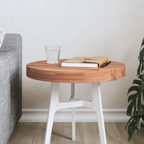 PUEOSZX Multifunktionale Arbeitsplatte glatte Arbeitsplatte runde Ersatzplatte für Servicebänke oder Schreibtische klassisches Design Braun 40 x 4 cm von PUEOSZX