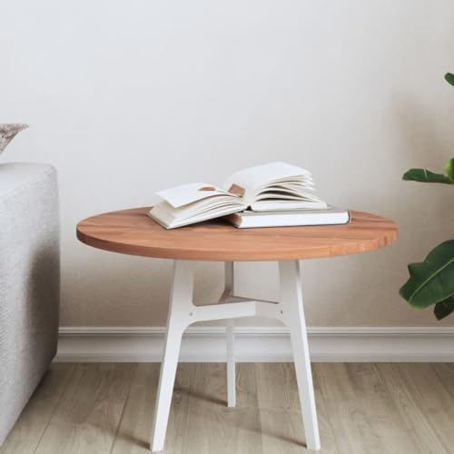 PUEOSZX Multifunktionale Arbeitsplatte glatte Arbeitsplatte runde Ersatzplatte für Servicebänke oder Schreibtische klassisches Design Braun 50 x 1,5 cm von PUEOSZX