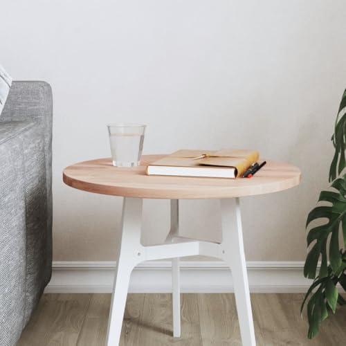 PUEOSZX Multifunktionale glatte Arbeitsplatte runde Ersatzplatte für Servicebänke oder Schreibtische, klassisches Design, hellbraun, 40 x 1,5 cm von PUEOSZX