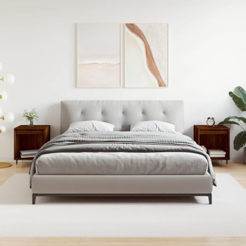 PUEOSZX Nachttisch Betttisch 2 Stück Inneneinrichtung Multifunktionaler seitlicher Schrank für Schlafzimmer Wohnzimmer oder Studie Einfaches und kompaktes Design Eiche Braun 40x35x50 cm von PUEOSZX