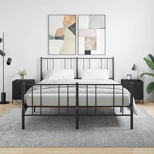 PUEOSZX Nachttisch Betttisch 2 Stück Multifunktionale Inneneinrichtung Seitenschrank für Wohnzimmer Schlafzimmer oder Studie Einfaches und kompaktes Design Schwarz 40x35x47,5 cm von PUEOSZX