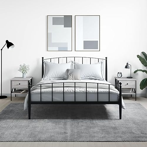 PUEOSZX Nachttisch Betttisch Multifunktional Inneneinrichtung Seitenschrank 2 Stück für Wohnzimmer Schlafzimmer oder Studie Einfaches und kompaktes Design Sonoma Grau 40x42x45cm von PUEOSZX