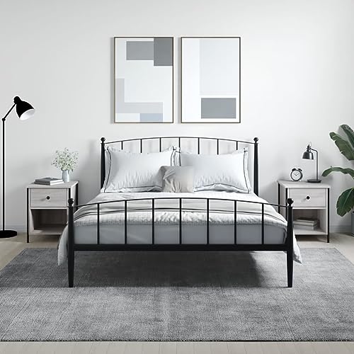 PUEOSZX Nachttisch Betttisch Multifunktional Inneneinrichtung Seitenschrank 2 Stück für Wohnzimmer Schlafzimmer oder Studie Einfaches und kompaktes Design Sonoma Grau 40x42x50cm von PUEOSZX