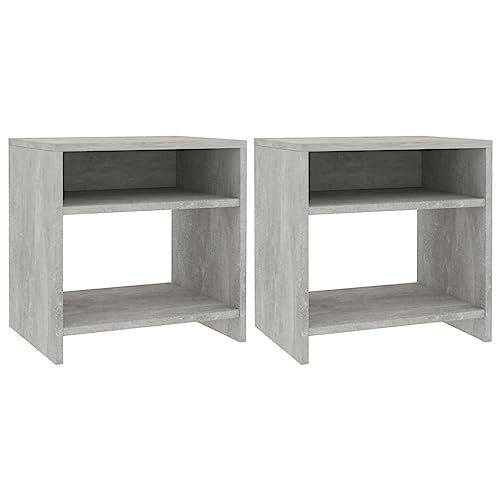 PUEOSZX Nachttisch Betttisch Seitenschrank 2 Stück Multifunktionale Inneneinrichtung für Wohnzimmer Schlafzimmer oder Studie Einfaches und kompaktes Design Betongrau 40x30x40cm von PUEOSZX