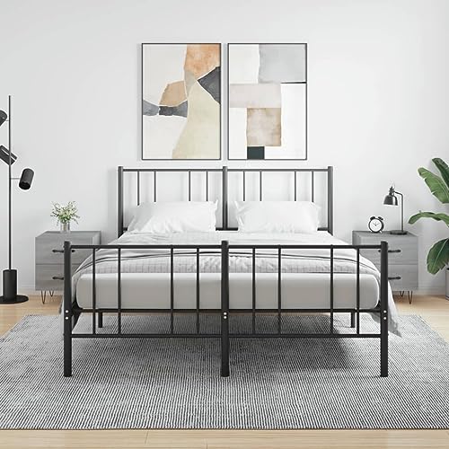 PUEOSZX Nachttisch Betttisch Seitenschrank 2 Stück Multifunktionale Inneneinrichtung für Wohnzimmer Schlafzimmer oder Studie Einfaches und kompaktes Design Sonoma Grau 40x35x47,5 cm von PUEOSZX