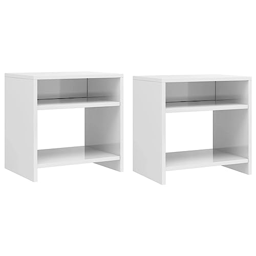 PUEOSZX Nachttisch Betttisch Seitenschrank 2 Stück Multifunktionale Inneneinrichtung für Wohnzimmer Schlafzimmer oder Studie Einfaches und kompaktes Design Weiß glänzend 40x30x40cm PUEOSZX Nachttisch Betttisch Seitenschrank 2 Stück Multifunktionale Inneneinrichtung für Wohnzimmer Schlafzimmer oder Studie Einfaches und kompaktes Design Weiß glänzend 40x30x40cm von PUEOSZX