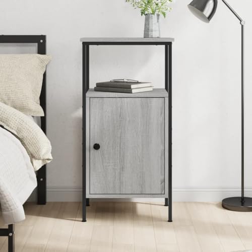 PUEOSZX Nachttisch Multifunktionaler Betttisch Inneneinrichtung Seitlicher Schrank für Wohnzimmer Schlafzimmer oder Arbeitszimmer Einfaches und kompaktes Design Sonoma Grau 41x31x80 cm von PUEOSZX