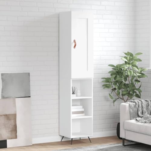 PUEOSZX Sideboard Ausstellungsschrank Küchenschrank Sideboard Schrank Organizer für zu Hause Vielseitig Großer Stauraum Stauraum Wohnzimmermöbel Weiß 34,5x34x180 cm von PUEOSZX
