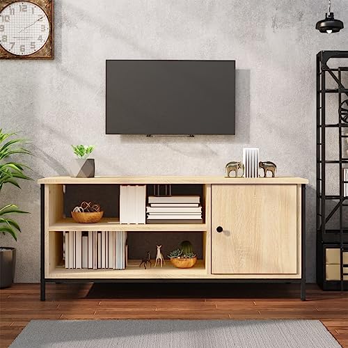 PUEOSZX TV-Möbel, TV-Ständer, TV-Ständer, TV-Ständer, TV-Möbel, für Innenräume, trendiges und praktisches Design, Sonoma-Eiche, 100 x 40 x 45 cm PUEOSZX TV-Möbel, TV-Ständer, TV-Ständer, TV-Ständer, TV-Möbel, für Innenräume, trendiges und praktisches Design, Sonoma-Eiche, 100 x 40 x 45 cm von PUEOSZX