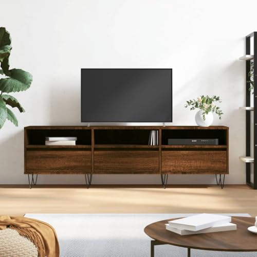 PUEOSZX TV-Schrank Innenmöbel Multimedia-Möbel Seitlicher Couchtisch TV-Ständer Klassisches und elegantes Design Eiche Braun 150 x 30 x 44,5 cm von PUEOSZX