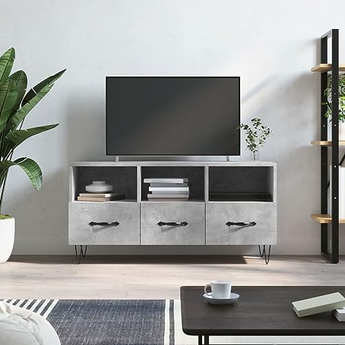 PUEOSZX TV-Schrank Multimedia-Möbel für den Innenbereich, TV-Ständer, seitlicher Couchtisch, klassisches und elegantes Design, Betongrau, 102 x 36 x 50 cm PUEOSZX TV-Schrank Multimedia-Möbel für den Innenbereich, TV-Ständer, seitlicher Couchtisch, klassisches und elegantes Design, Betongrau, 102 x 36 x 50 cm von PUEOSZX